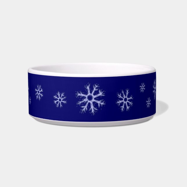 Blaue Schneeflockehundeschüssel Napf (Vorderseite)