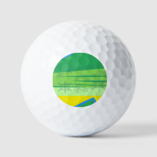 Blaue Schneeflocken auf dem Golfball Sunrise Mount