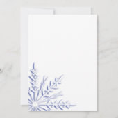 Blaue Schneeflocken auf dem Party "Weißer Silveste Einladung (Rückseite)