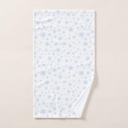 Blaue Schneeflocken auf Weiß Badhandtuch Set (Handtuch)