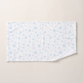Blaue Schneeflocken auf Weiß Badhandtuch Set (Handtuch)