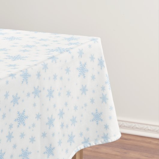 Blaue Schneeflocken auf Weiß Tischdecke (Beispiel)
