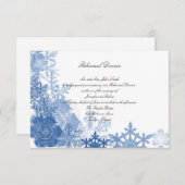 Blaue Schneeflocken auf weißem Einladung (Vorne/Hinten)