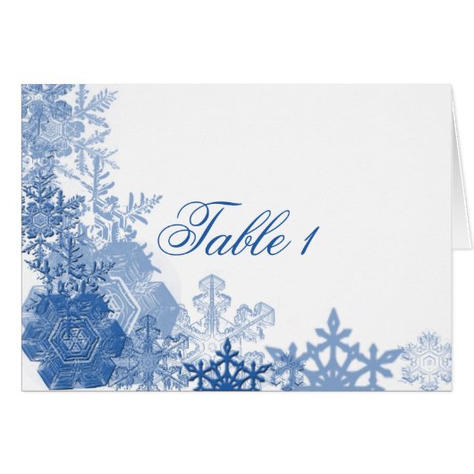 Blaue Schneeflocken auf weißem Hintergrund (Vorderseite (Horizontal))