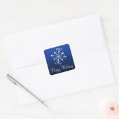 Blaue Schneeflocken-Aufkleber Quadratischer Aufkleber (Umschlag)