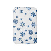 Blaue Schneeflocken Badematte (Vorderseite Vertikal)