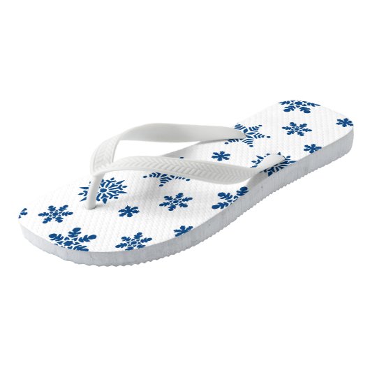 Blaue Schneeflocken Badesandalen (Schrägansicht)