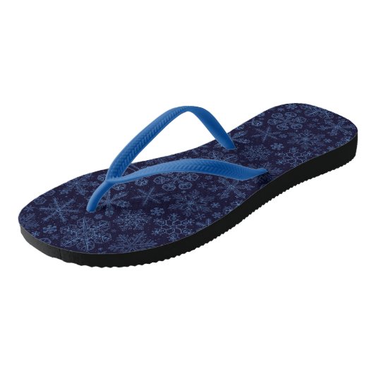 Blaue Schneeflocken Badesandalen (Schrägansicht)