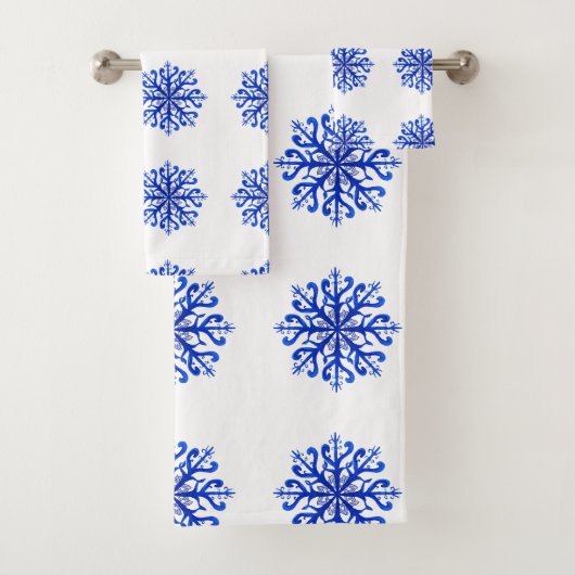 Blaue Schneeflocken Badetuch Set (Insitu)