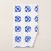 Blaue Schneeflocken Badetuch Set (Handtuch)