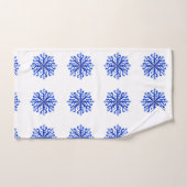 Blaue Schneeflocken Badetuch Set (Handtuch)