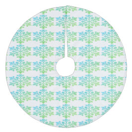 Blaue Schneeflocken Baumrock, Korallen-Fleece Fleece Weihnachtsbaumdecke