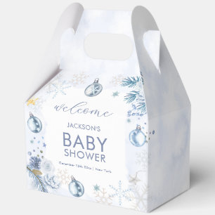 Blaue Schneeflocken-Blumen-Winter-Baby-Shower-Will Geschenkschachtel