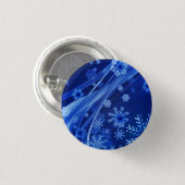 Blaue Schneeflocken Button (Vorne & Hinten)