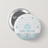 Blaue Schneeflocken Button (Vorne & Hinten)