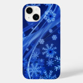Blaue Schneeflocken Case-Mate iPhone Hülle (Rückseite)