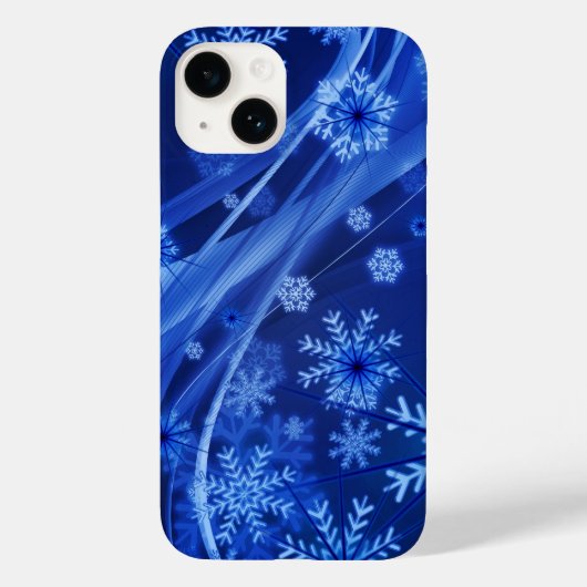 Blaue Schneeflocken Case-Mate iPhone Hülle (Rückseite)