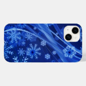 Blaue Schneeflocken Case-Mate iPhone Hülle (Rückseite (Horizontal))