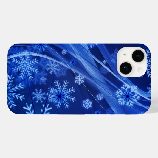 Blaue Schneeflocken Case-Mate iPhone Hülle (Rückseite (Horizontal))