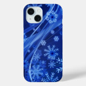 Blaue Schneeflocken Case-Mate iPhone Hülle (Rückseite)