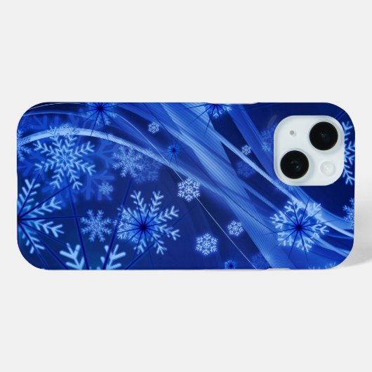 Blaue Schneeflocken Case-Mate iPhone Hülle (Rückseite (Horizontal))