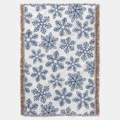 Blaue Schneeflocken Decke (Vorderseite Vertikal)