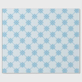 Blaue Schneeflocken Diagonal Square Muster Geschenkpapier (Flach)