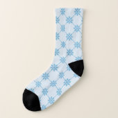 Blaue Schneeflocken Diagonal Square Muster Socken (Links - Außen)