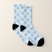 Blaue Schneeflocken Diagonal Square Muster Socken (Paar)