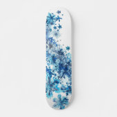 Blaue Schneeflocken Digitale Kunst Skateboard (Vorne)