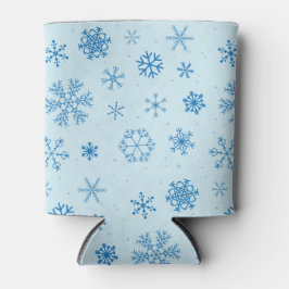 Blaue Schneeflocken Dosenkühler