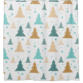 Blaue Schneeflocken Duschvorhang (Vorderseite)