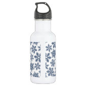 Blaue Schneeflocken Edelstahlflasche (Rückseite)