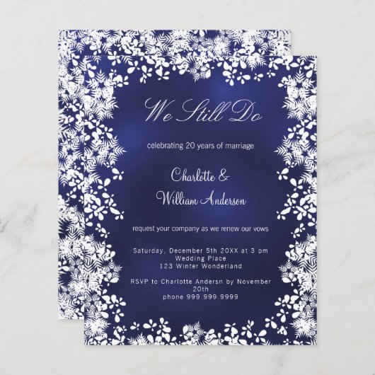 Blaue Schneeflocken - Einladung zur Erneuerung (Vorne/Hinten)