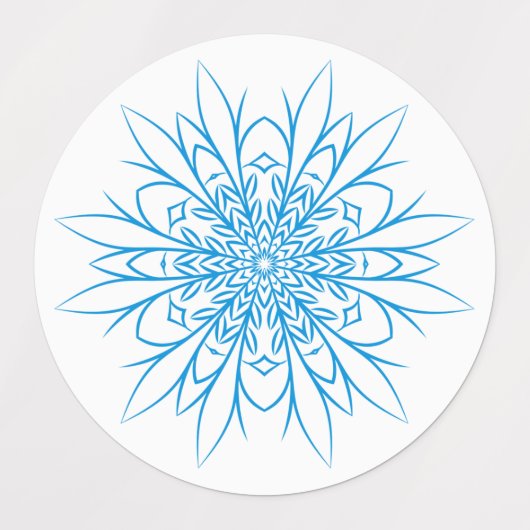 Blaue Schneeflocken Etiketten (Design 2)