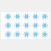 Blaue Schneeflocken Etiketten (Blatt)