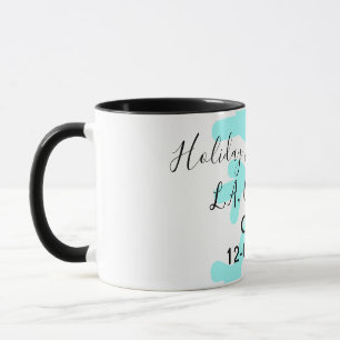 Blaue Schneeflocken Feiertags-Camping-Haus Datum Tasse