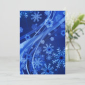 Blaue Schneeflocken Feiertagskarte (Stehend Vorderseite)