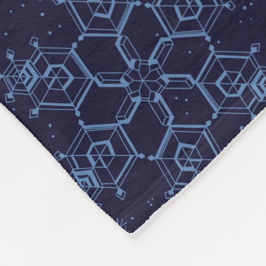 Blaue Schneeflocken Fleecedecke (Ecke)