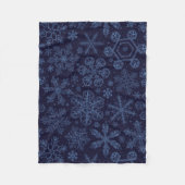 Blaue Schneeflocken Fleecedecke (Vorderseite)