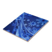Blaue Schneeflocken Fliese (Seite)