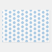 Blaue Schneeflocken, Freude und Weihnachtsbälle Mu Geschenkpapier Set (Vorderseite 3)