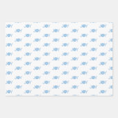 Blaue Schneeflocken, Freude und Weihnachtsbälle Mu Geschenkpapier Set (Vorderseite 2)