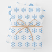 Blaue Schneeflocken, Freude und Weihnachtsbälle Mu Geschenkpapier Set (Beispiel)