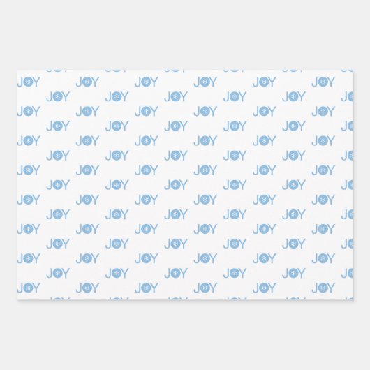 Blaue Schneeflocken, Freude und Weihnachtsbaummust Geschenkpapier Set (Vorderseite 2)