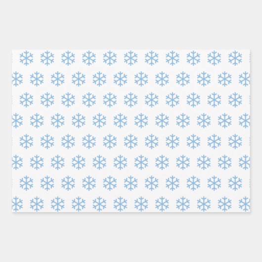 Blaue Schneeflocken, Freude und Weihnachtsbaummust Geschenkpapier Set (Vorderseite)