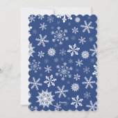 Blaue Schneeflocken Frohe Feiertage Fotokarte Feiertagskarte (Rückseite)
