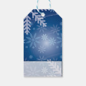 Blaue Schneeflocken Geschenkanhänger (Rückseite)