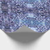 Blaue Schneeflocken Geschenkpapier (Ecke)