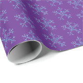 Blaue Schneeflocken Geschenkpapier (Rolleneckpunkt)